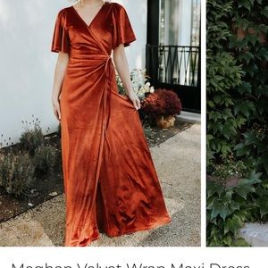 Baltic Born Meghan Velvet Wrap Dress Rust